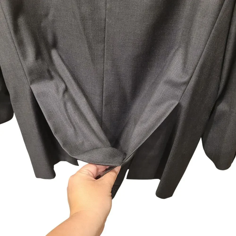 Brioni Mens Gray Wool Colosse Double Vented Blazer Suit Jacket Size 44R Classic